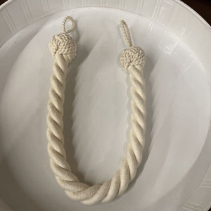 Rope Curtain Tie Back - White