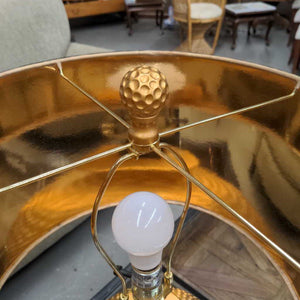 Gold Base Table Lamp w Black Shade