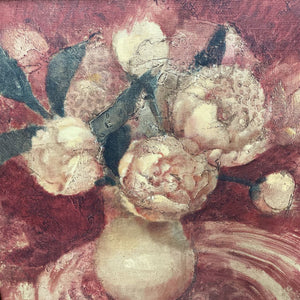 Art - Peonies in Pot (Rusts) w Ornate Gold Frame