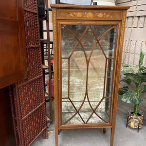 Antique Curio Cabinet w 3 Glass Shelves