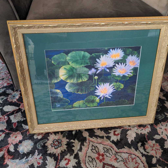 'Waterlilies' - Print In Gold Frame By Doyle France