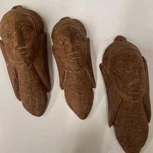 Three Wooden Faces Wall Hanging