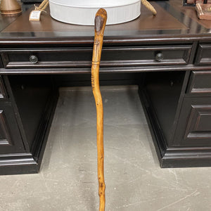Wooden Walking Stick Cane w Carved Lighthouse