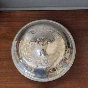 Silver Plated Glass Bowl w Cover