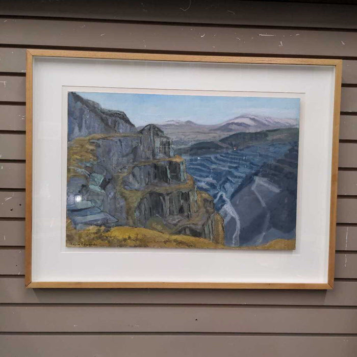 "Slate Quarry" in Shadow Box Wood Frame by UK Artist Kevin Edwards