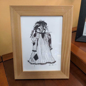 Ink Sketch Print In Frame 'Scarf and Tunic'