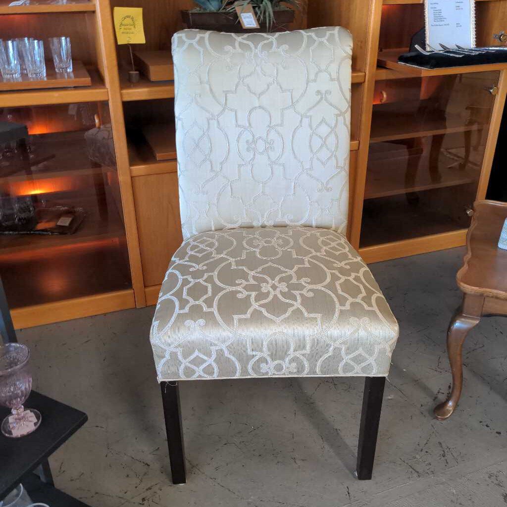 Parson High Back Chair w Gold Fabric