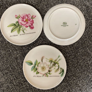 Set of 3 Porcelain Flat Dishes w Handpainted Floral Design (Hutschenreuther) from Germany