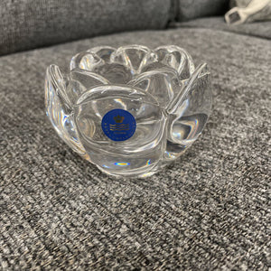 Royal Copenhagen Crystal Rose Shaped Candle Votive Holder