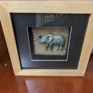 Golden Elephant in Wood Frame
