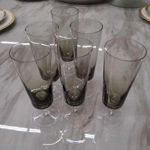 Smoked Glass Champagne Flute - Set of 6